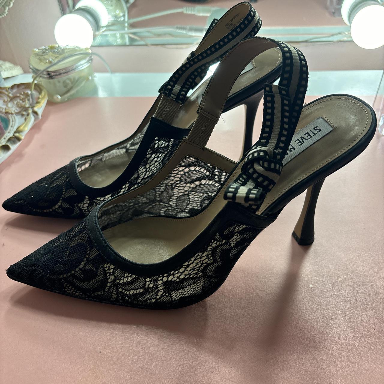 Steve Madden Bri Black Lace Heels , - never worn