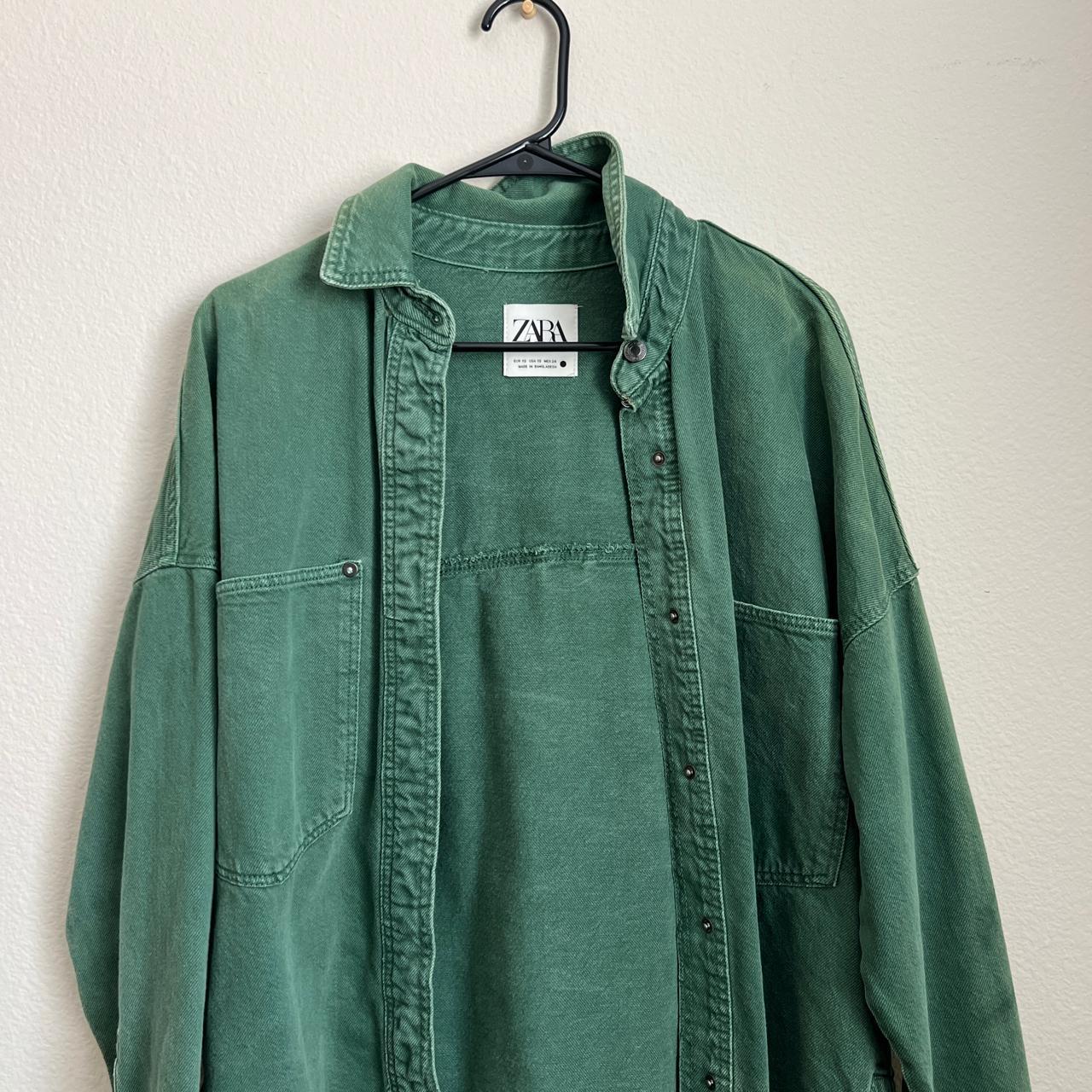 Zara Men's Green Jacket Depop