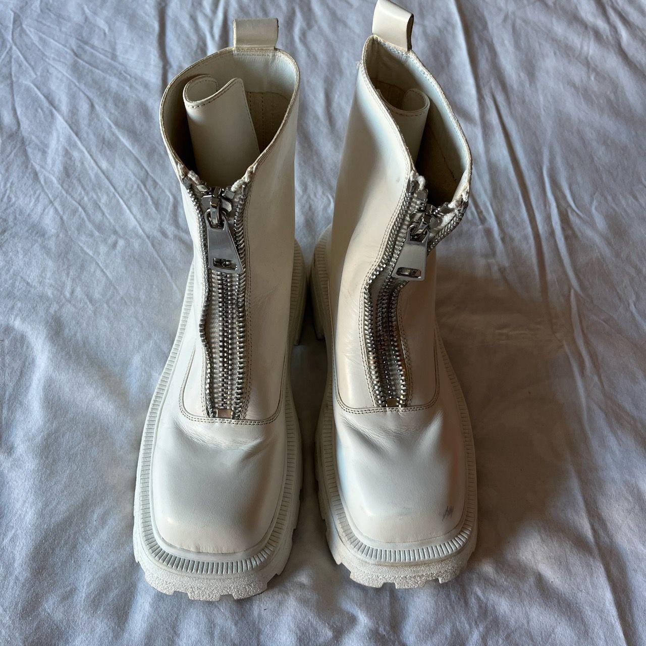 Lost in Echo White Leather Ankle Boots Size 40 With... - Depop