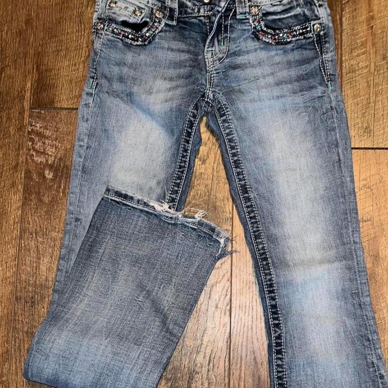 -low rise boot cut miss me jeans -size 25 - Depop