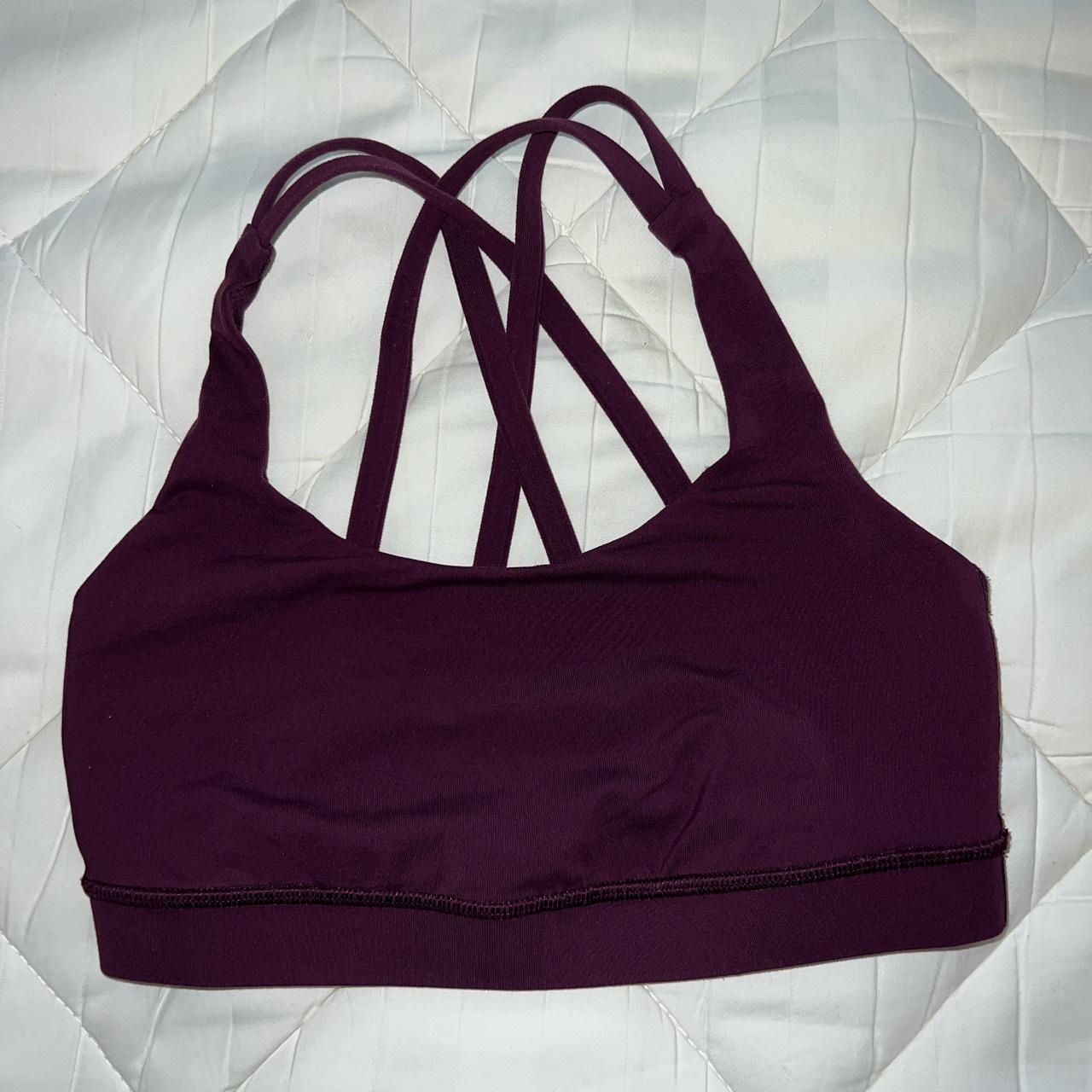 Lululemon maroon sports bra Size 4 (Pads not... Depop