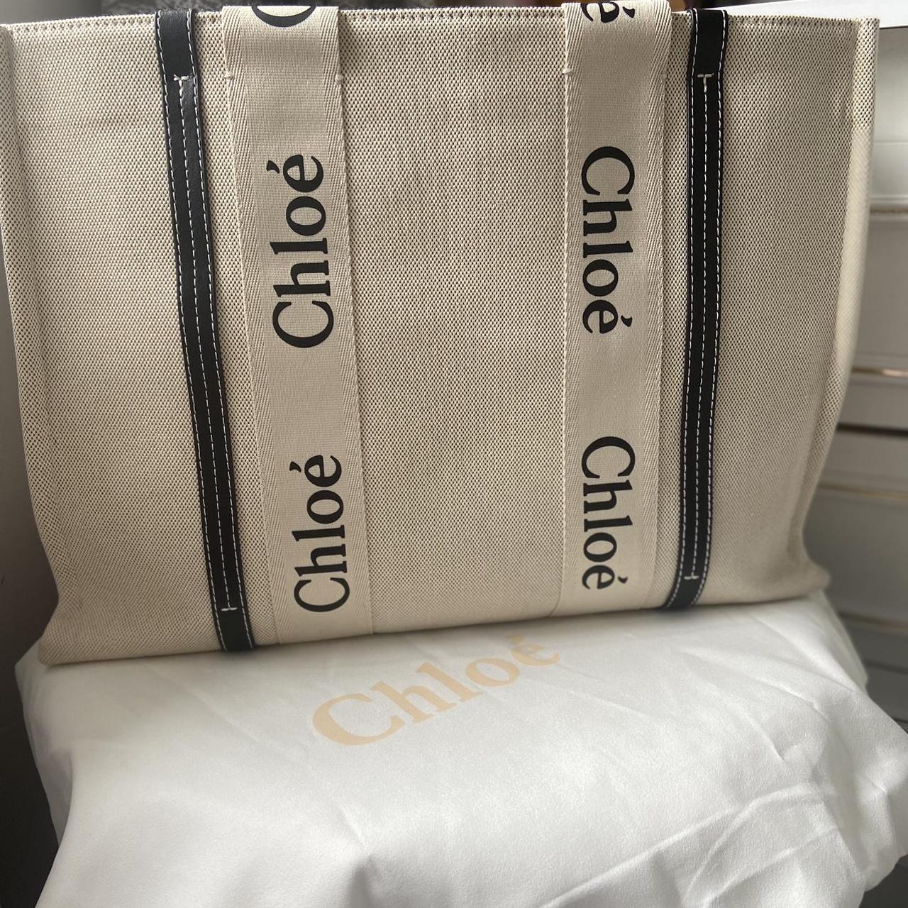 Chloé Women's Cream and Black Bag | Depop