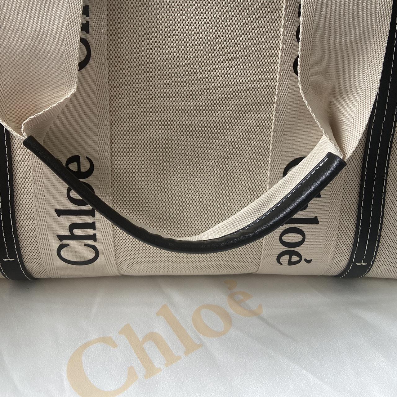 Chloé Women's Cream and Black Bag | Depop