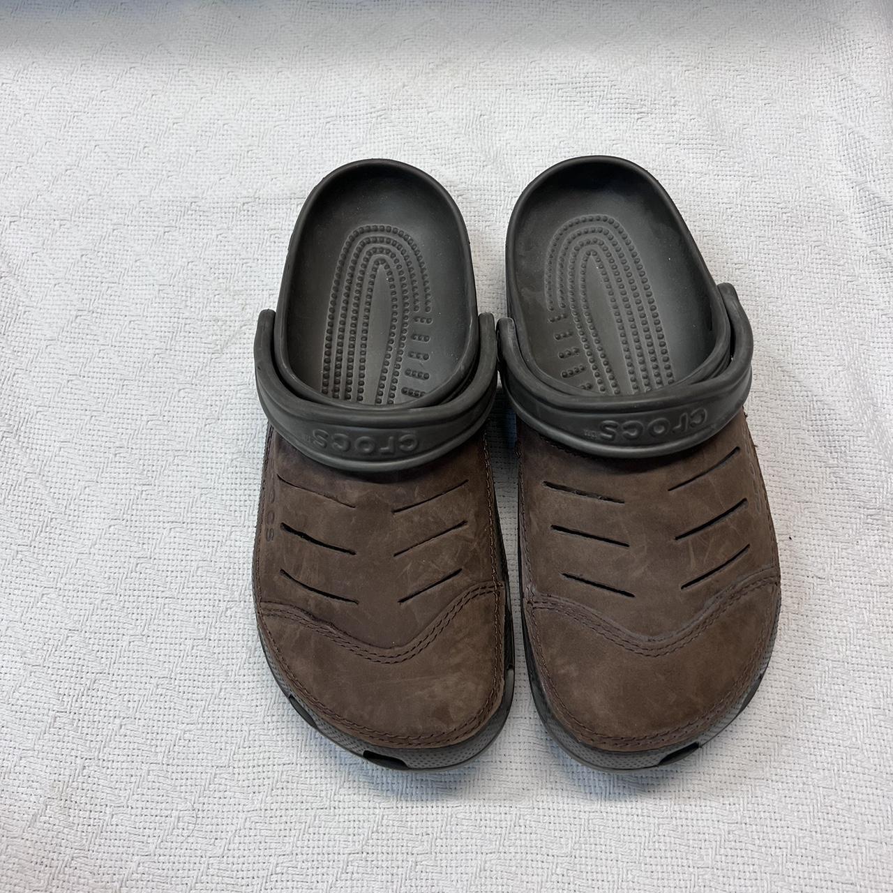 Leather top clearance crocs