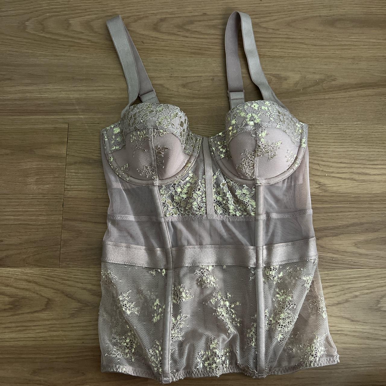 Victoria secret bustier with boning. Size 32B. Worn... - Depop