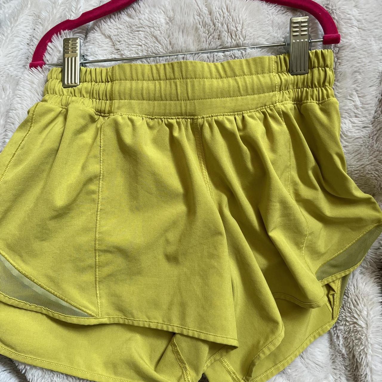 yellow 4 inch lululemon shorts size 2💛 no paypal pls💛 - Depop