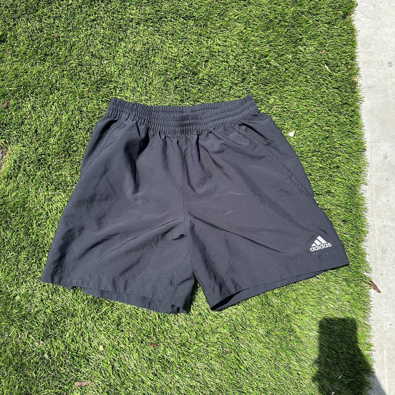 Adidas Men's Black and Navy Shorts | Depop
