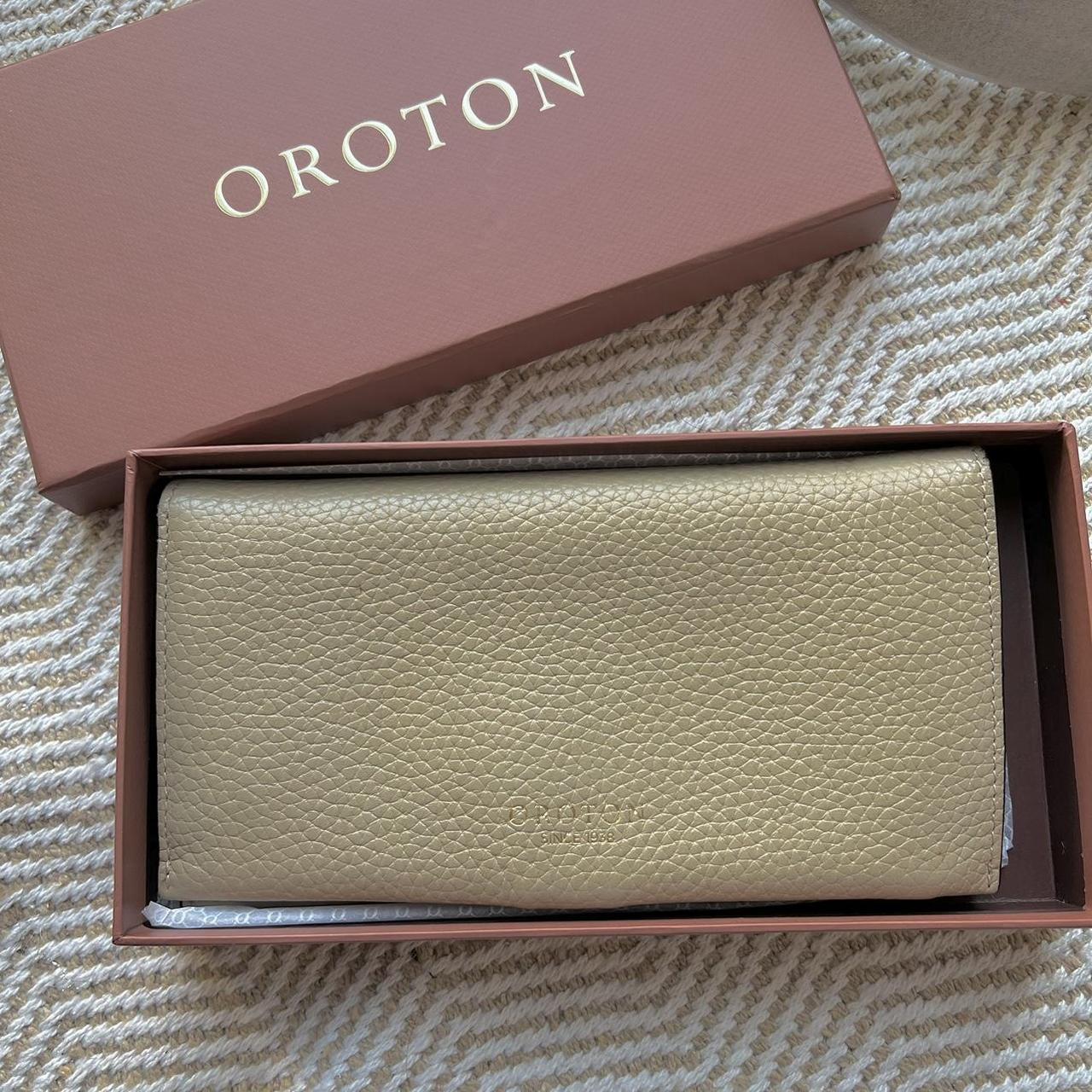 Oroton envelope wallet Sand Used once only with... Depop