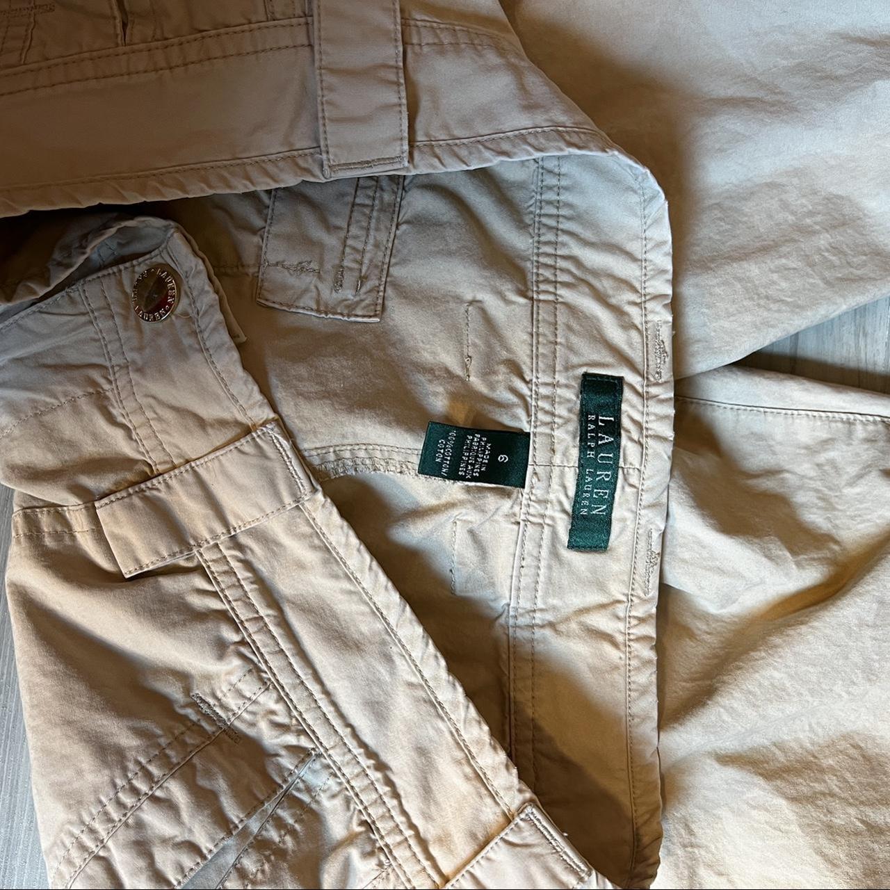 Ralph Lauren Beige Cargo Pants Flaws: some bleach... - Depop