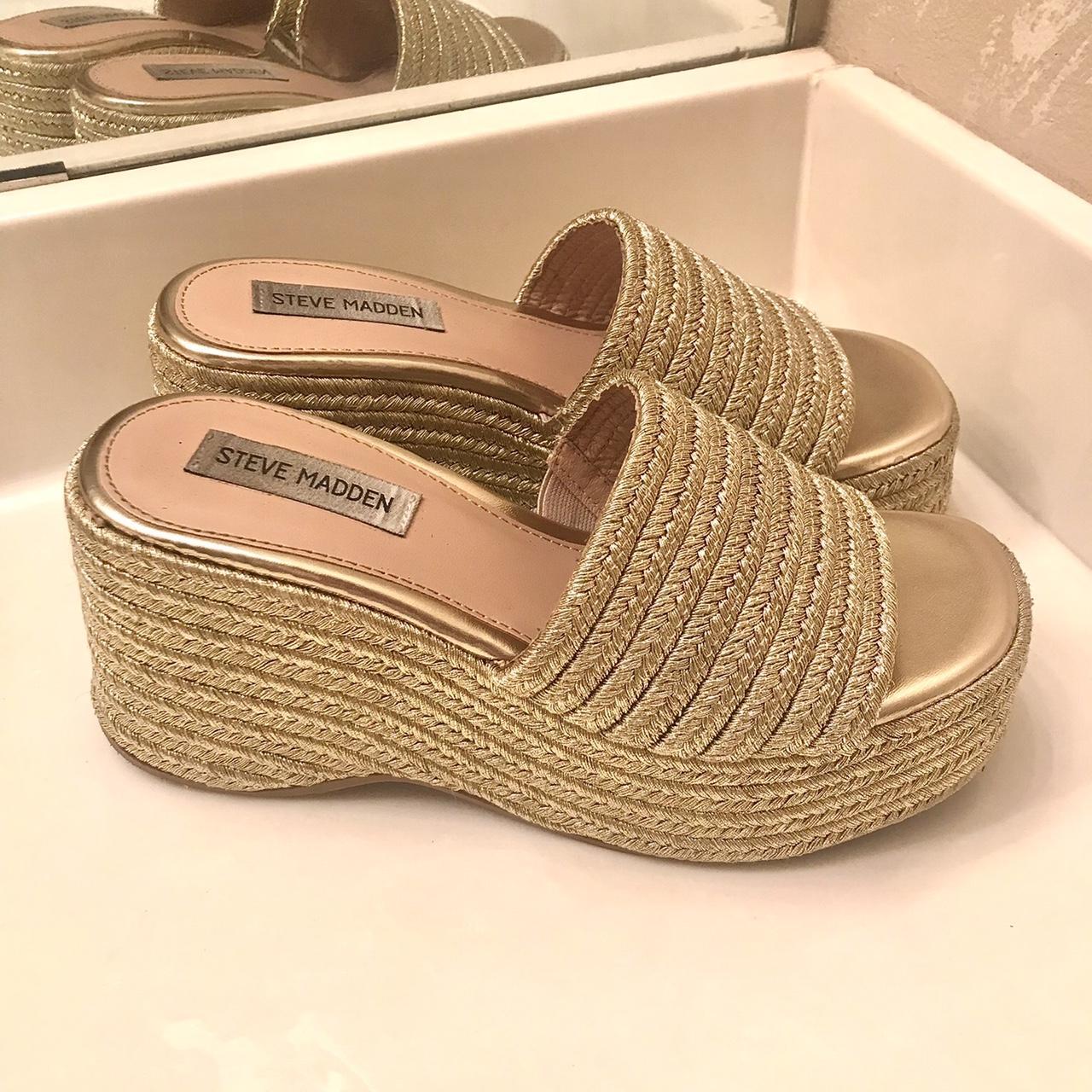 Steve madden hot sale gold espadrilles