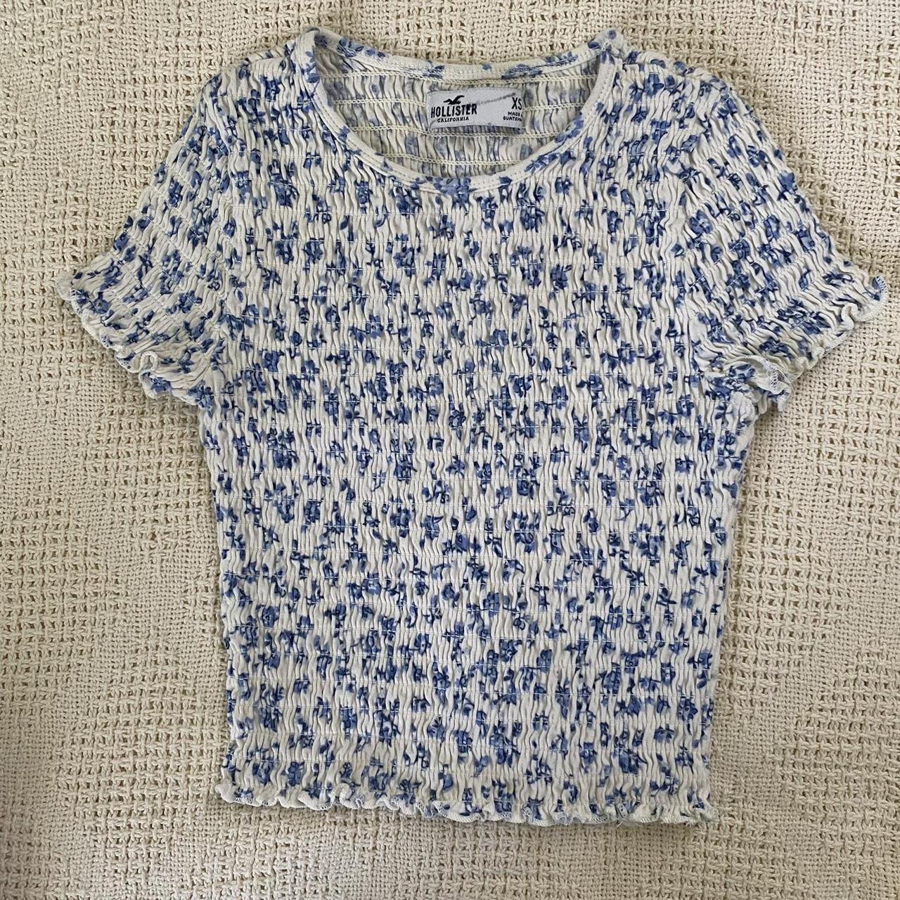 Hollister Floral Baby Tee, Size XS - Depop