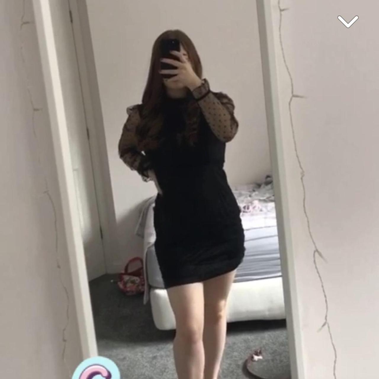 Black mesh mini dress, comes up small, only worn a... - Depop