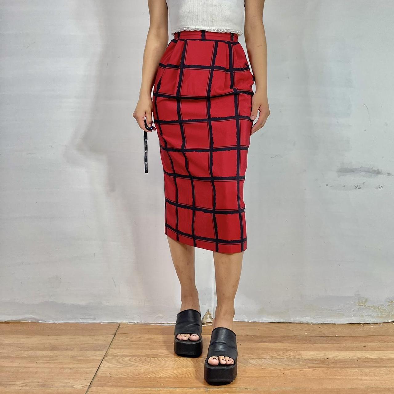 Vintage 90s red maxi skirt. This is a super chic red... Depop