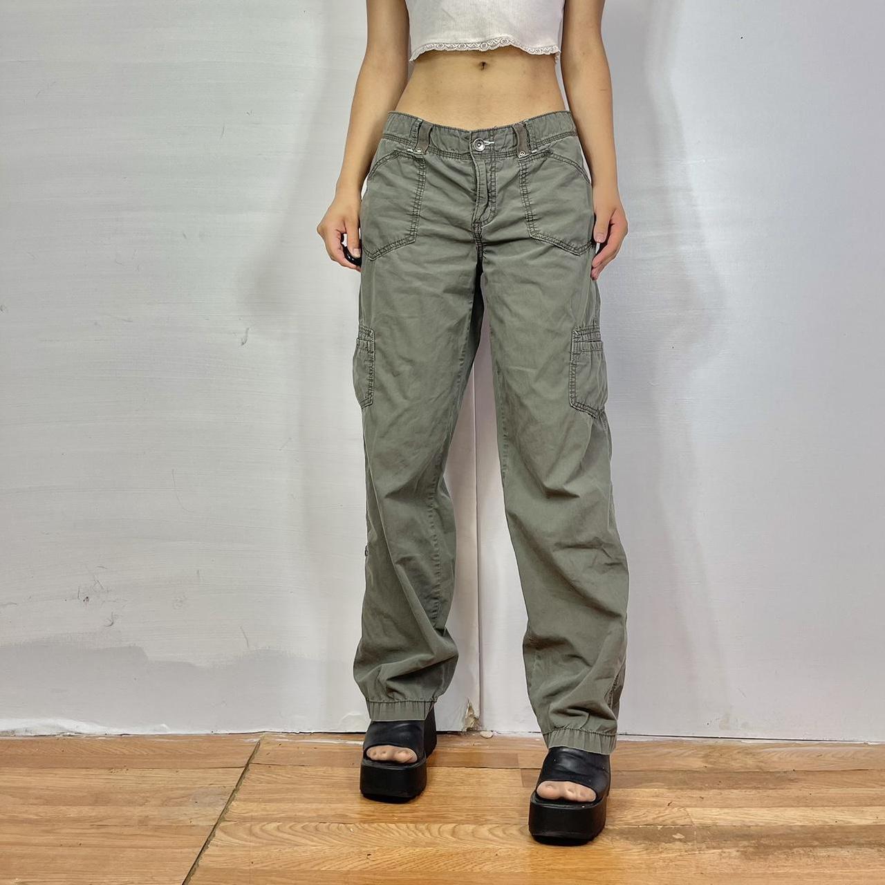 Vintage Y2K green cargo pants. These are a super... - Depop