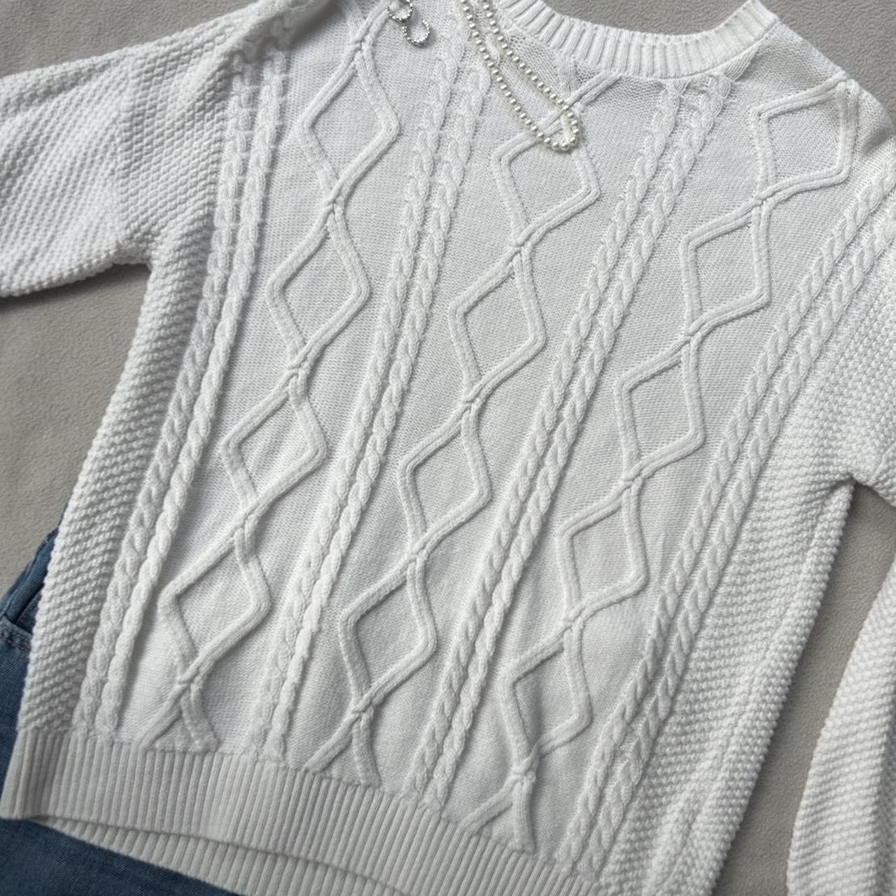 oversized knitted white sweater rory gilmore... - Depop