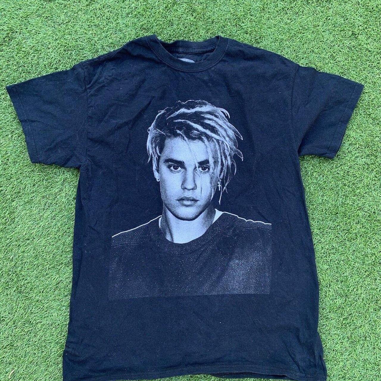 Mens Justin Bieber Black/White Photo T-Shirt Mens Justin Bieber Black/White Photo T-Shirt