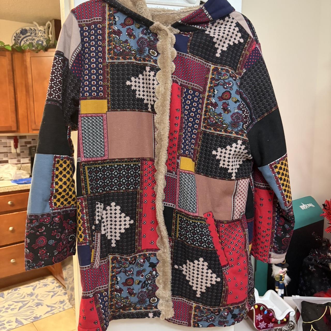 Women's Coat - Multi - XL – Multicolored patchwor… - image 1