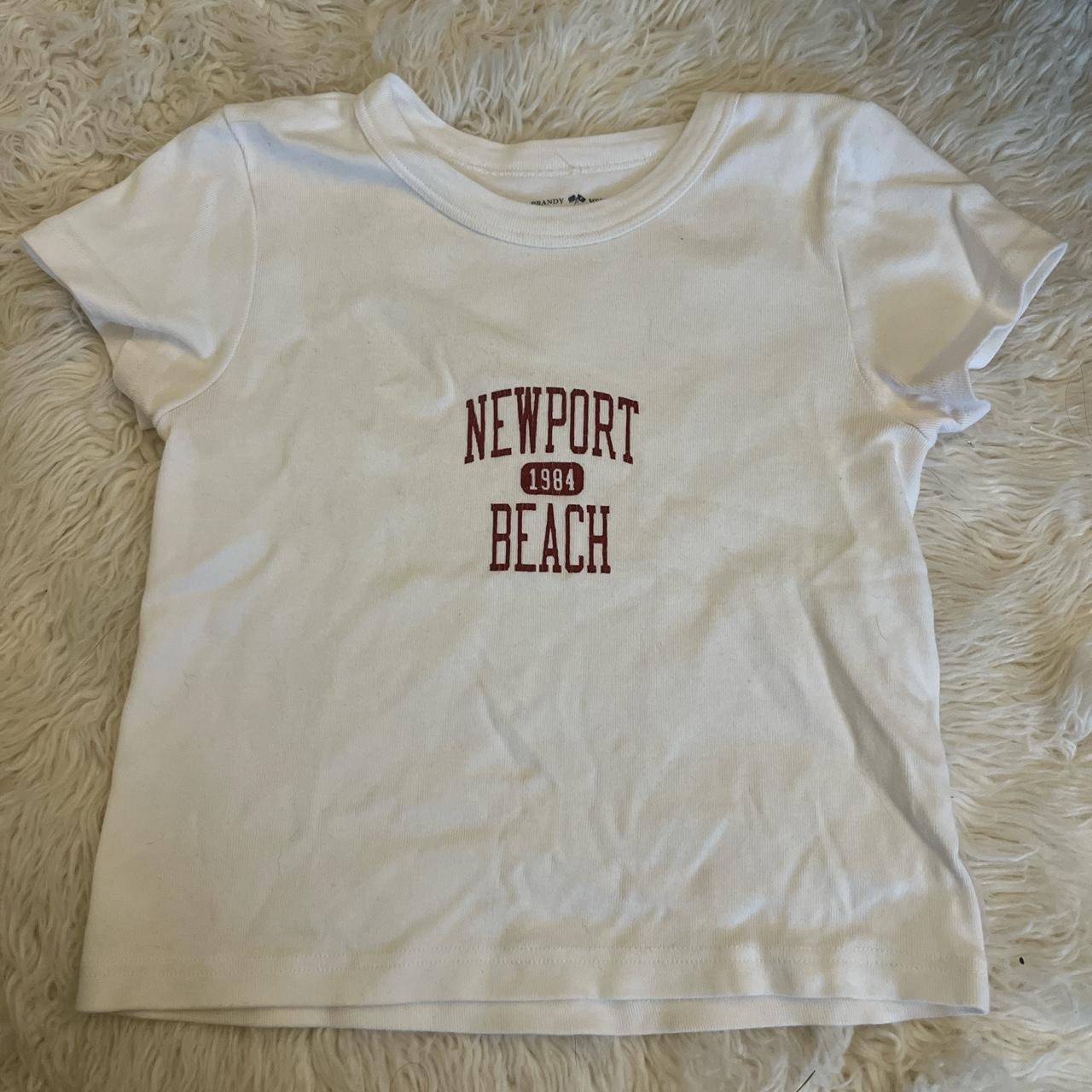 Brandy Melville Newport Beach Crop Tee Only worn a... Depop