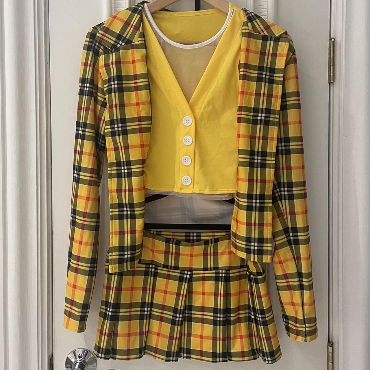  Cosplay.fm Women's Cher Yellow Plaid Tartan Outfit