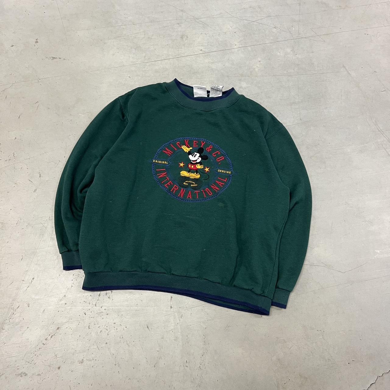 Disney Men's Green and Navy Sweatshirt | Depop