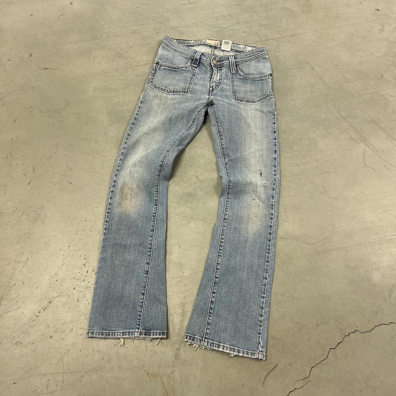 Men's White and Blue Jeans | Depop