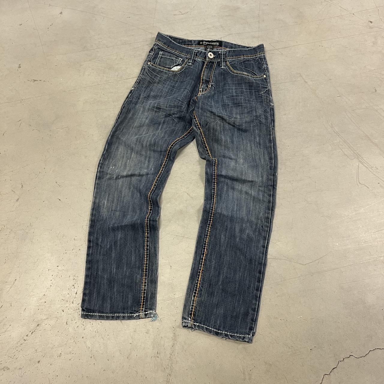 Vintage 90s Straight Fit Dark Wash Jeans... - Depop