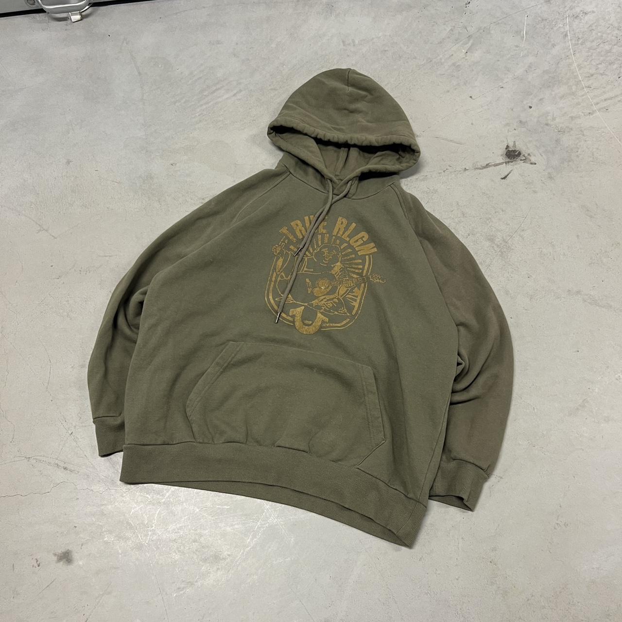 True Religion Logo Hoodie Khaki