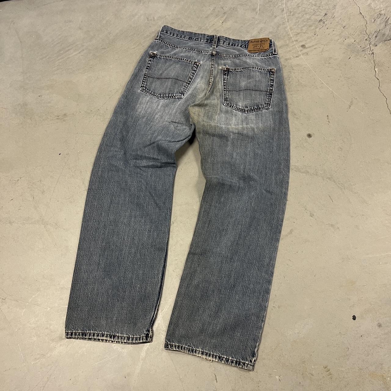 Vintage Y2K Baggy Dark Wash Faded Jeans... - Depop