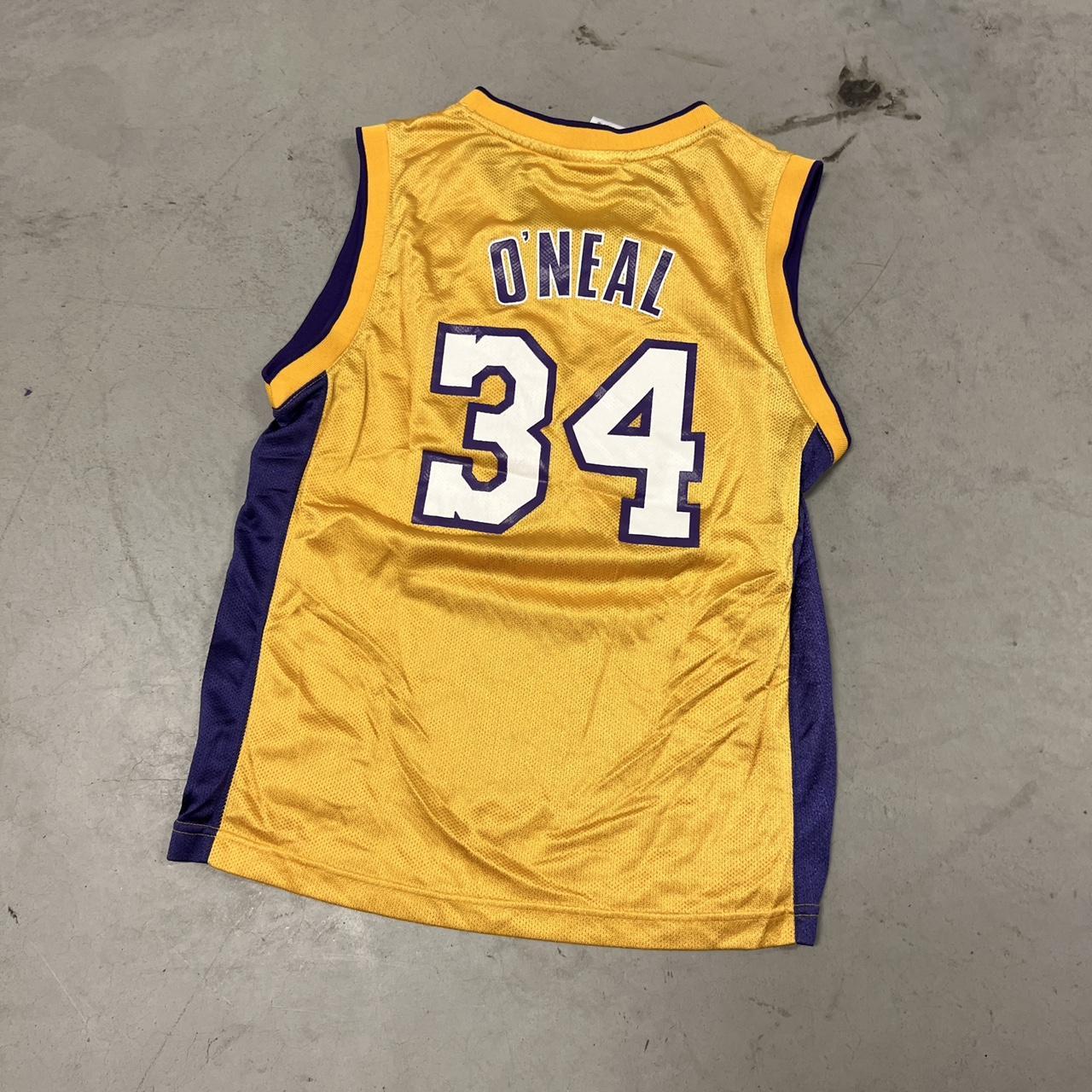 shaq lakers jersey kids xl but definitely could fit - Depop