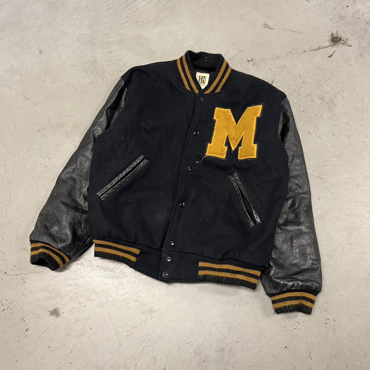 Two-Tone Leather Varsity Jacket