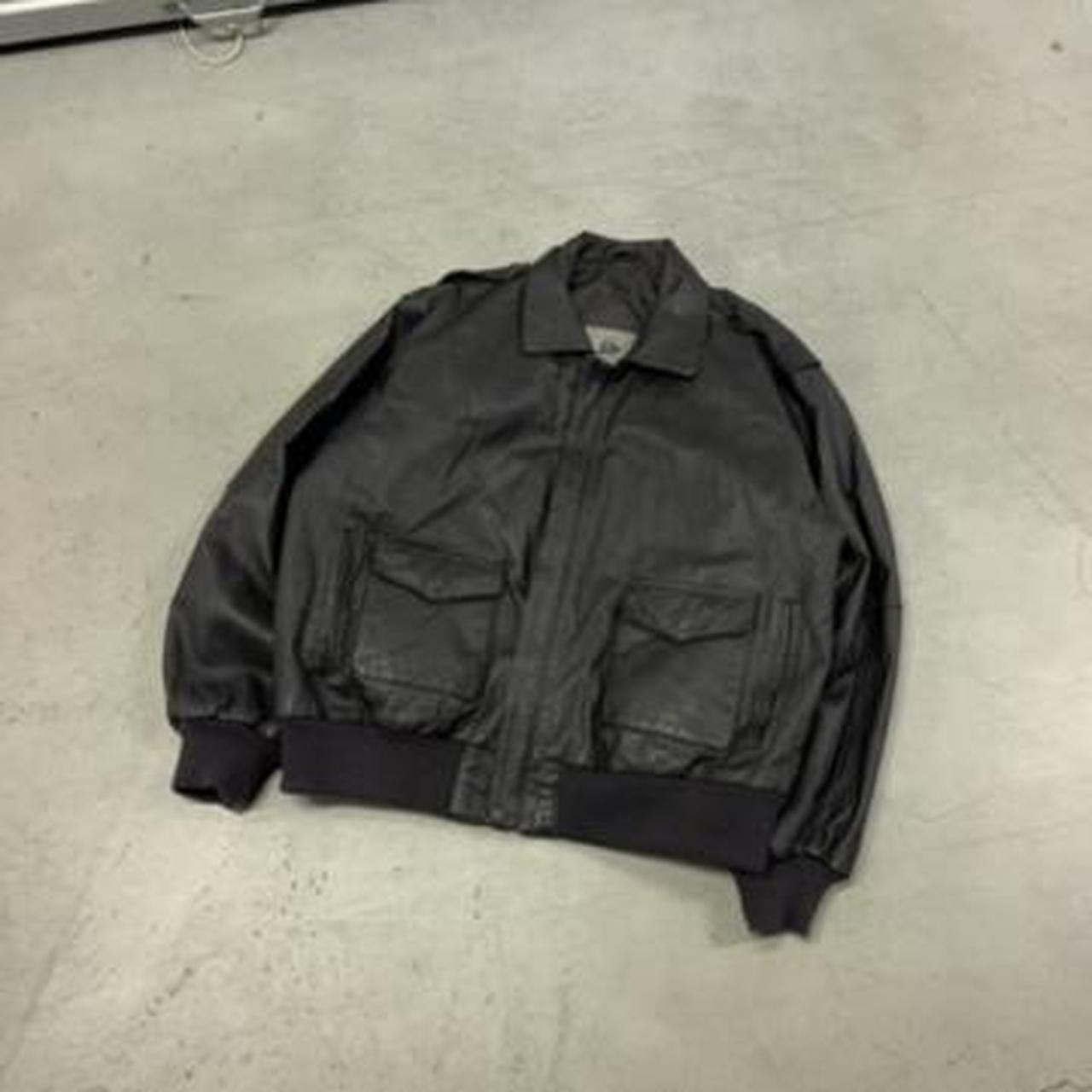 Vintage 90s Type A-2 Leather Jacket Unlucky Vintage... - Depop