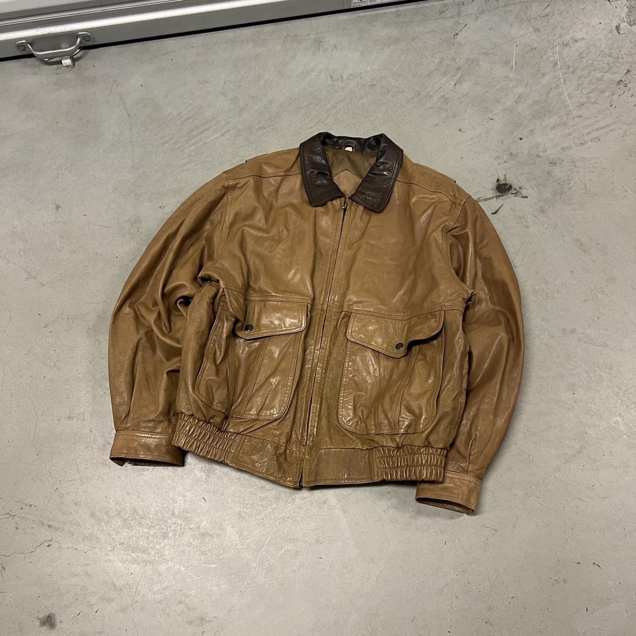 Vintage 90s Type A-2 Leather Jacket -About... - Depop