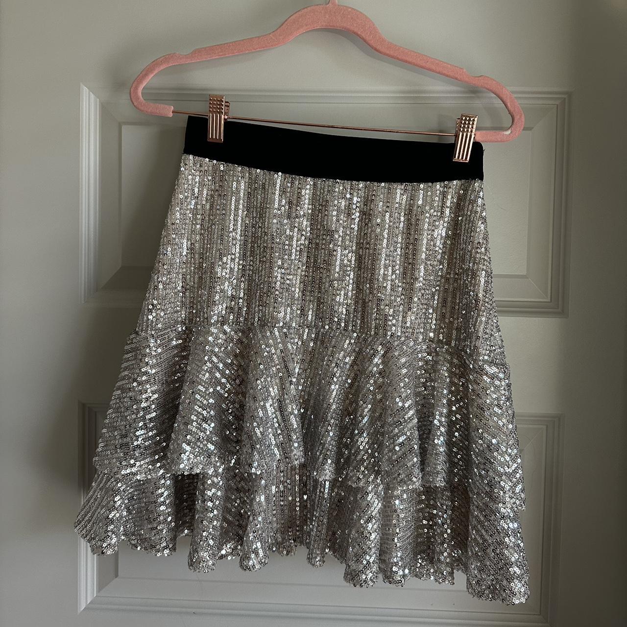 Silver sequin hotsell skirt river island