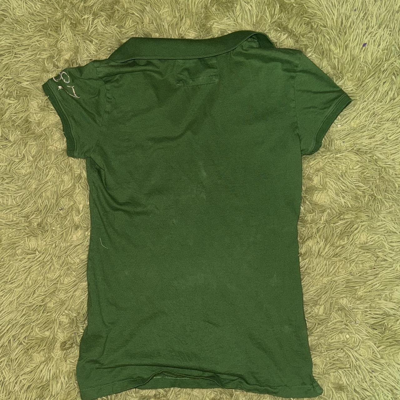 Green long baby tee Aeropostale with patch and... Depop