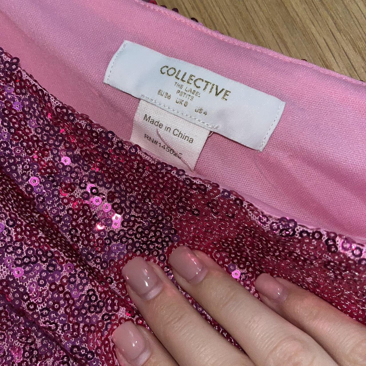 Collective The Label pink and red sequin dress with... Depop