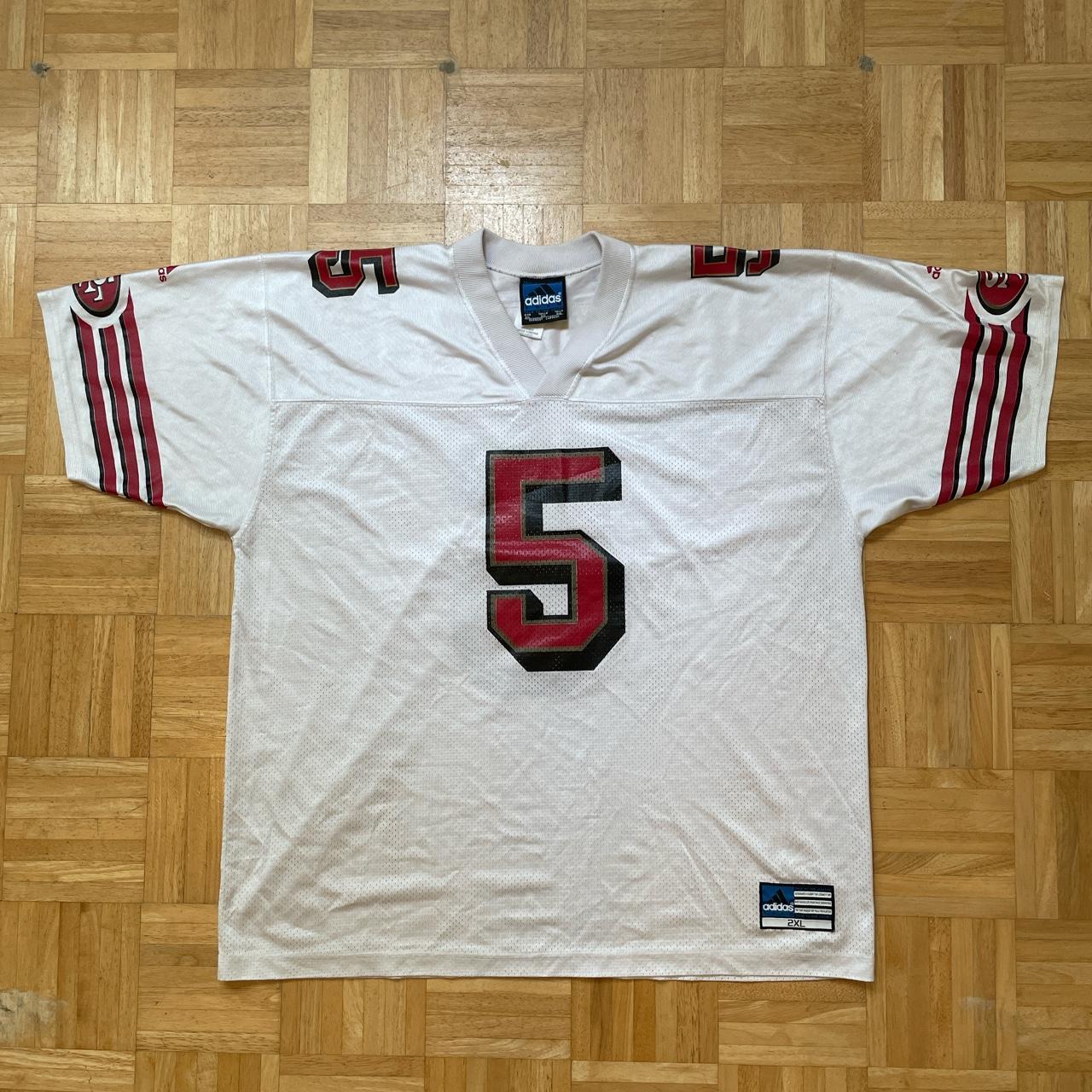 Jeff Garcia #5 San Francisco 49ers NFL Adidas White Away Jersey Men's  LARGE