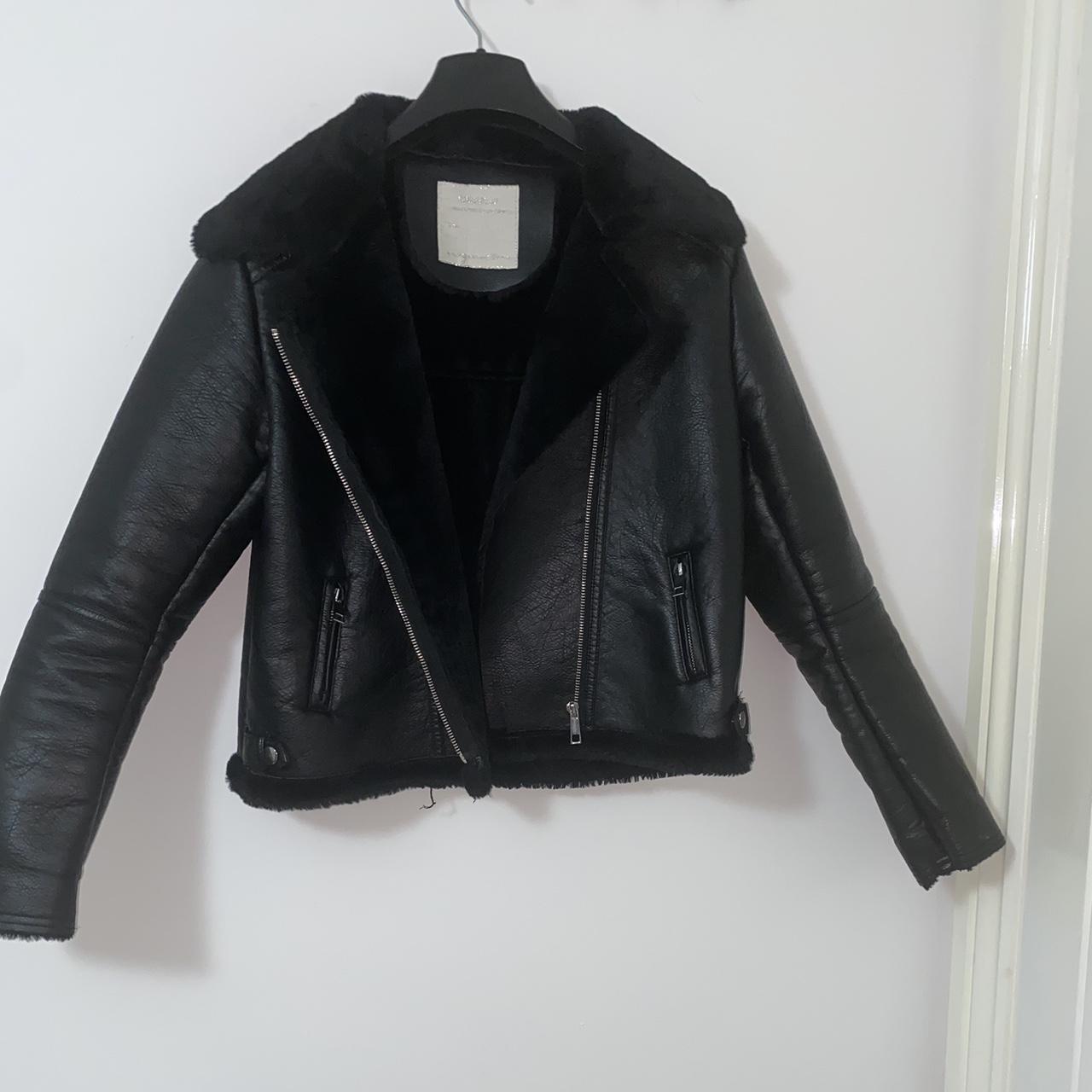 Matalan black faux leather jacket. Girls size 13-14... - Depop