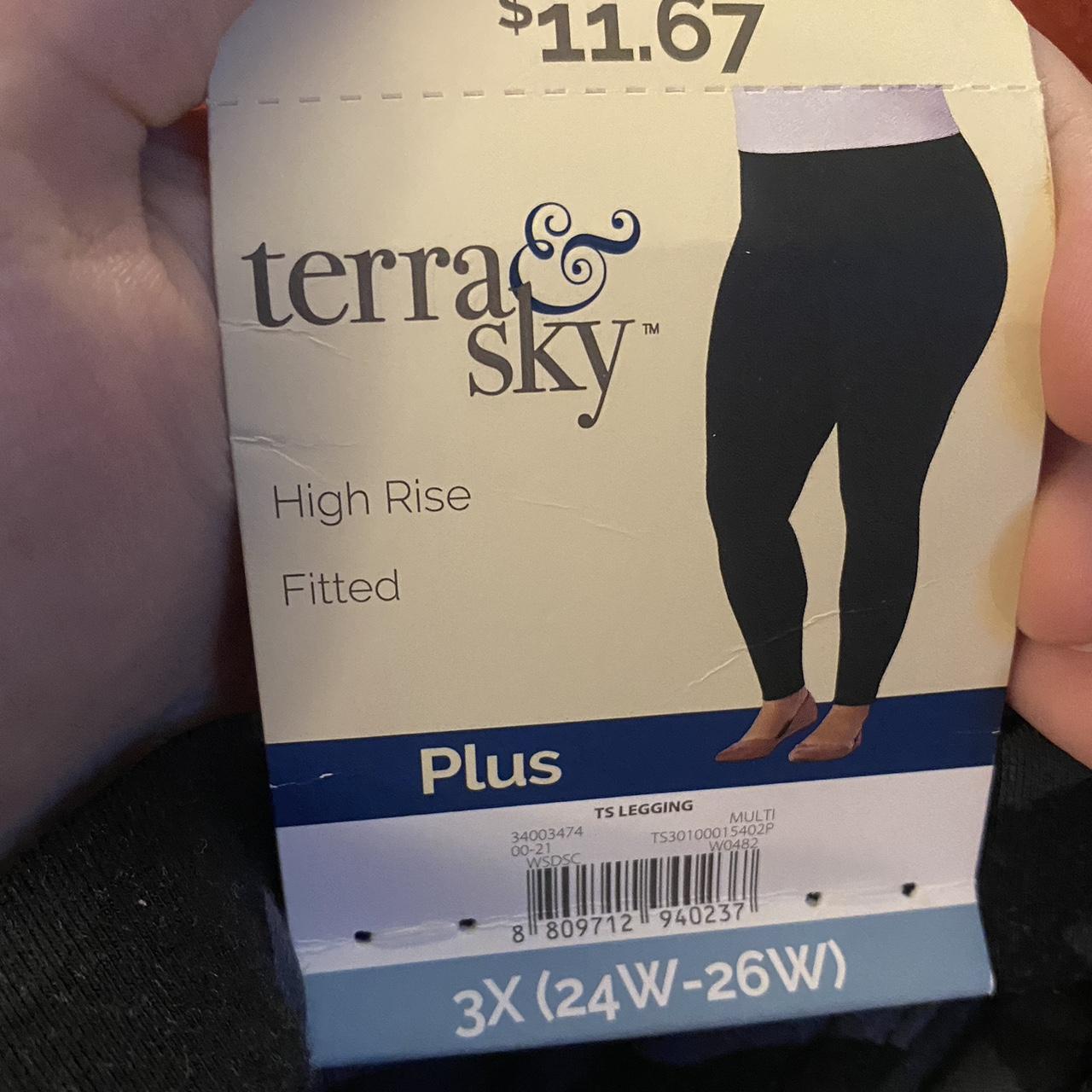 Terra & Sky Women's High Rise Fitted Leggings Size 3X (24W - 26W