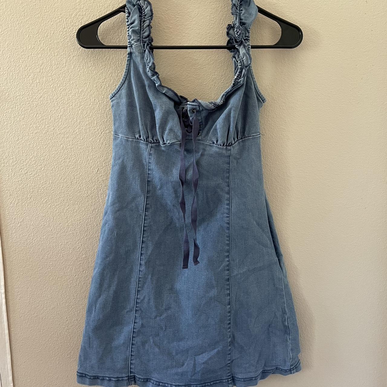 urban outfitters denim dress size small ⚠️⚠️going to... - Depop
