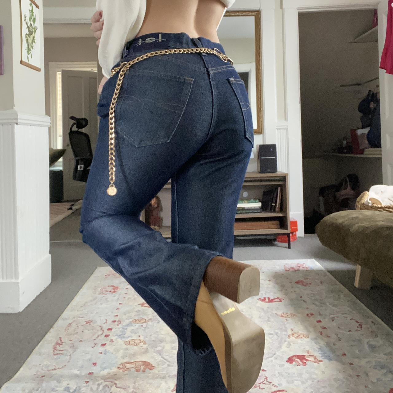 Shiny Metallic Vintage Y2K Mid Rise Jeans