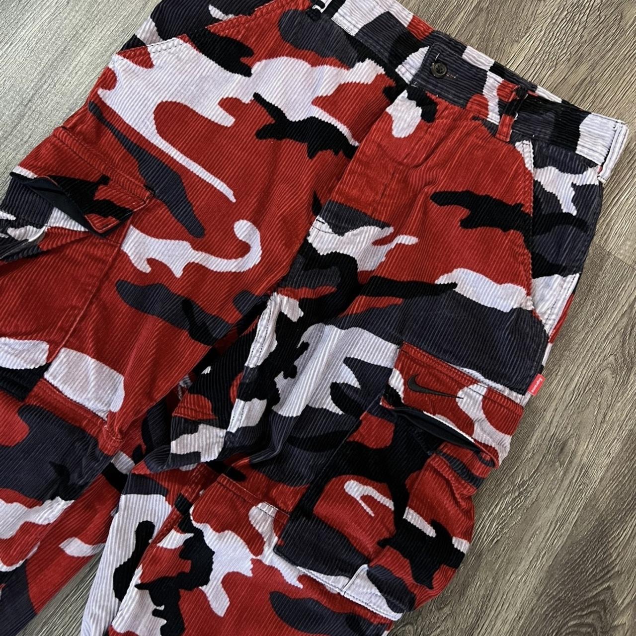 Supreme x Nike Arc Corduroy Cargo Pant Red Camo Size Medium Urban Camo SS22