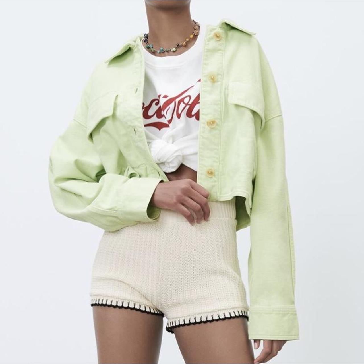 Zara Green Denim Jacket/ Overdhirt Depop