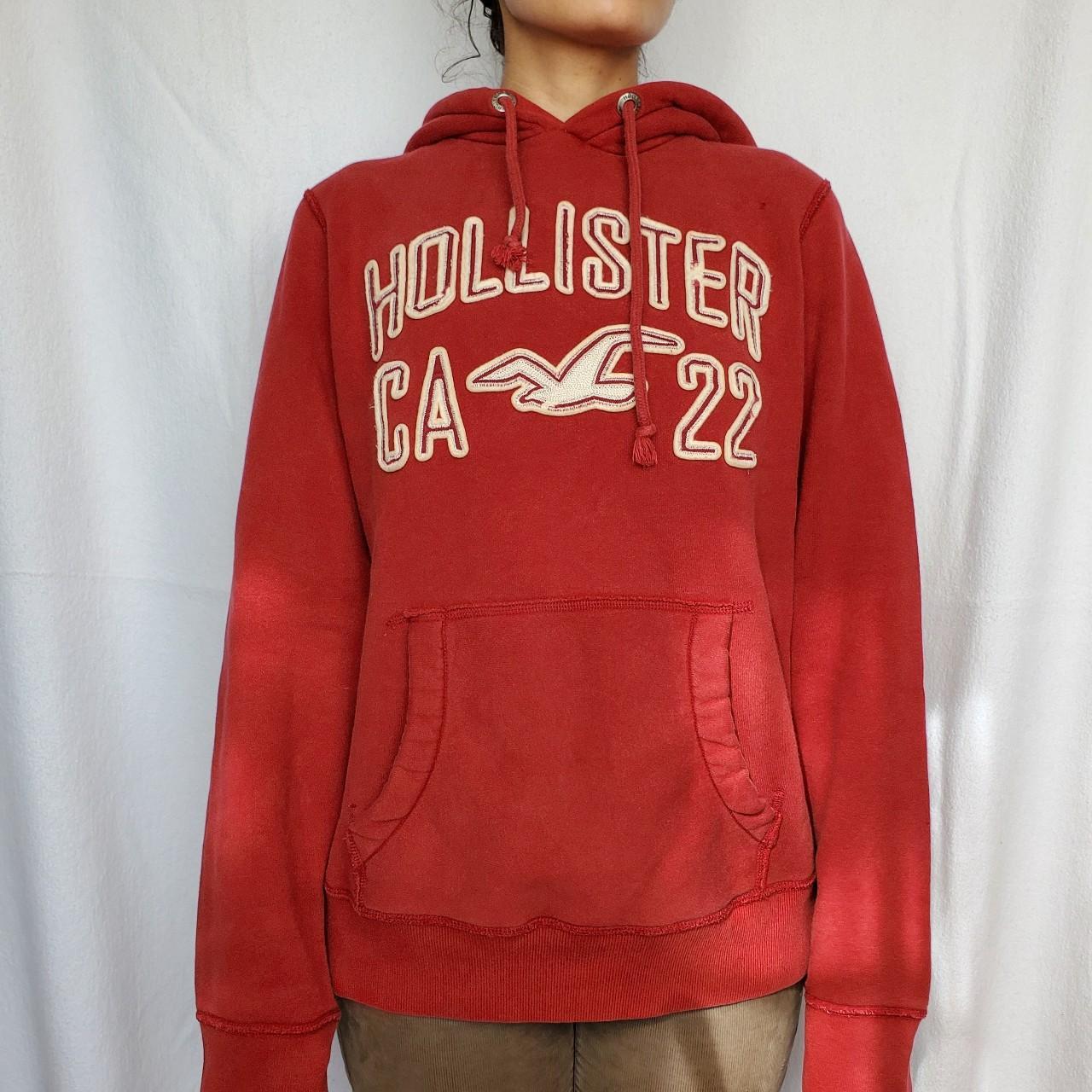 Red Hollister Hoodie Thick and comfy dark red... - Depop