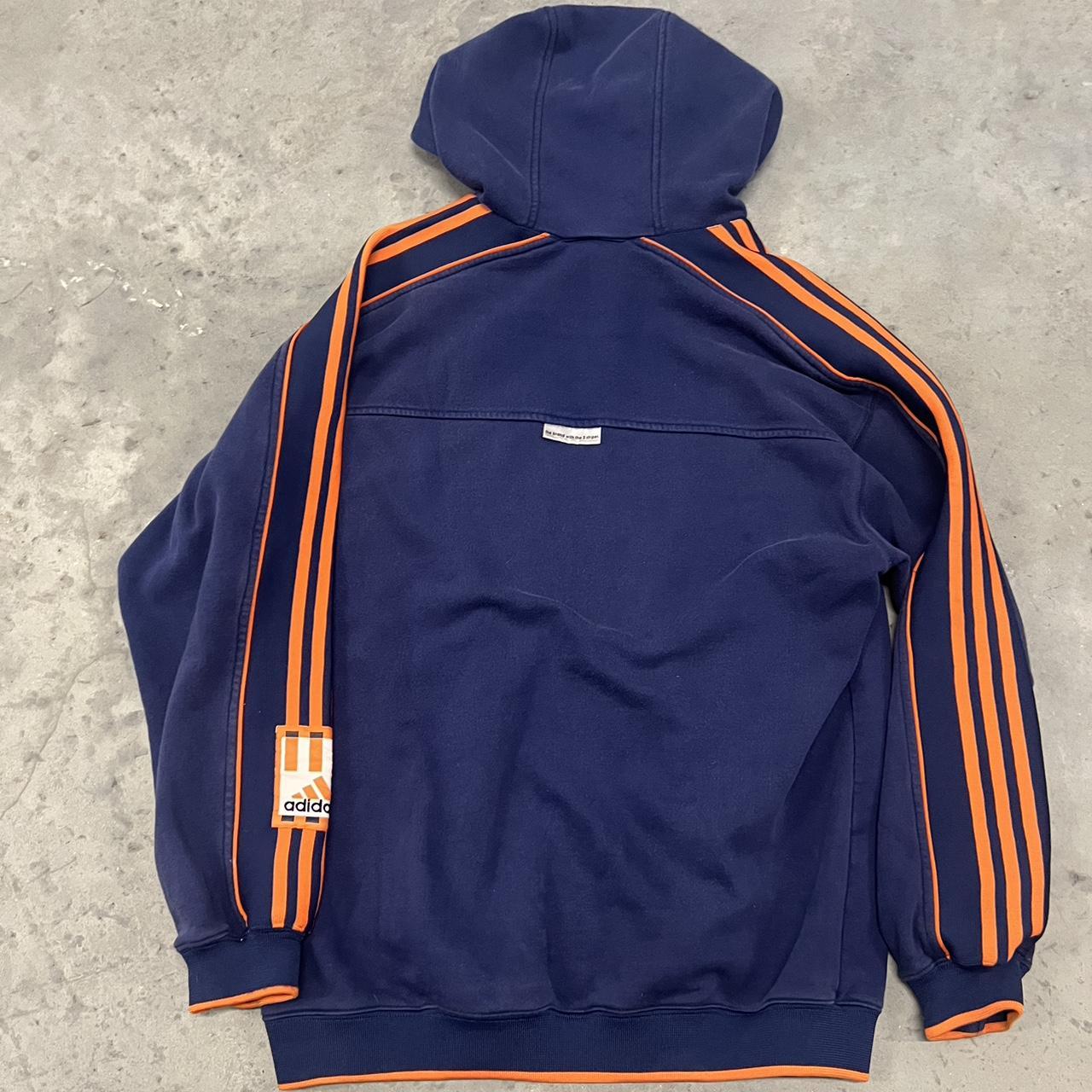 Vintage Adidas Hoodie Blue and orange color way