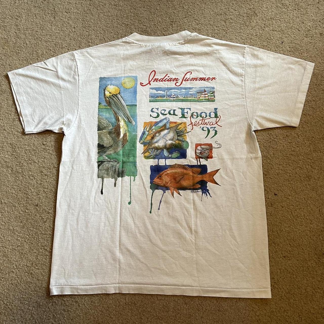 Vintage 90s Seafood Festival Graphic tee Dated... - Depop