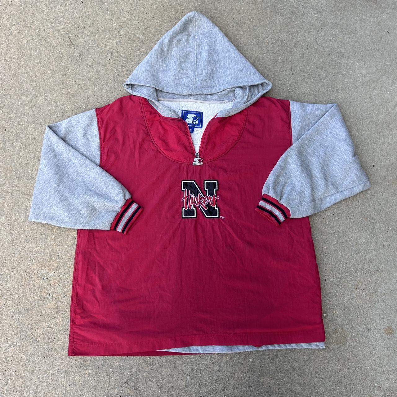Vintage 90s Starter Nebraska hoodie INSANE | Depop