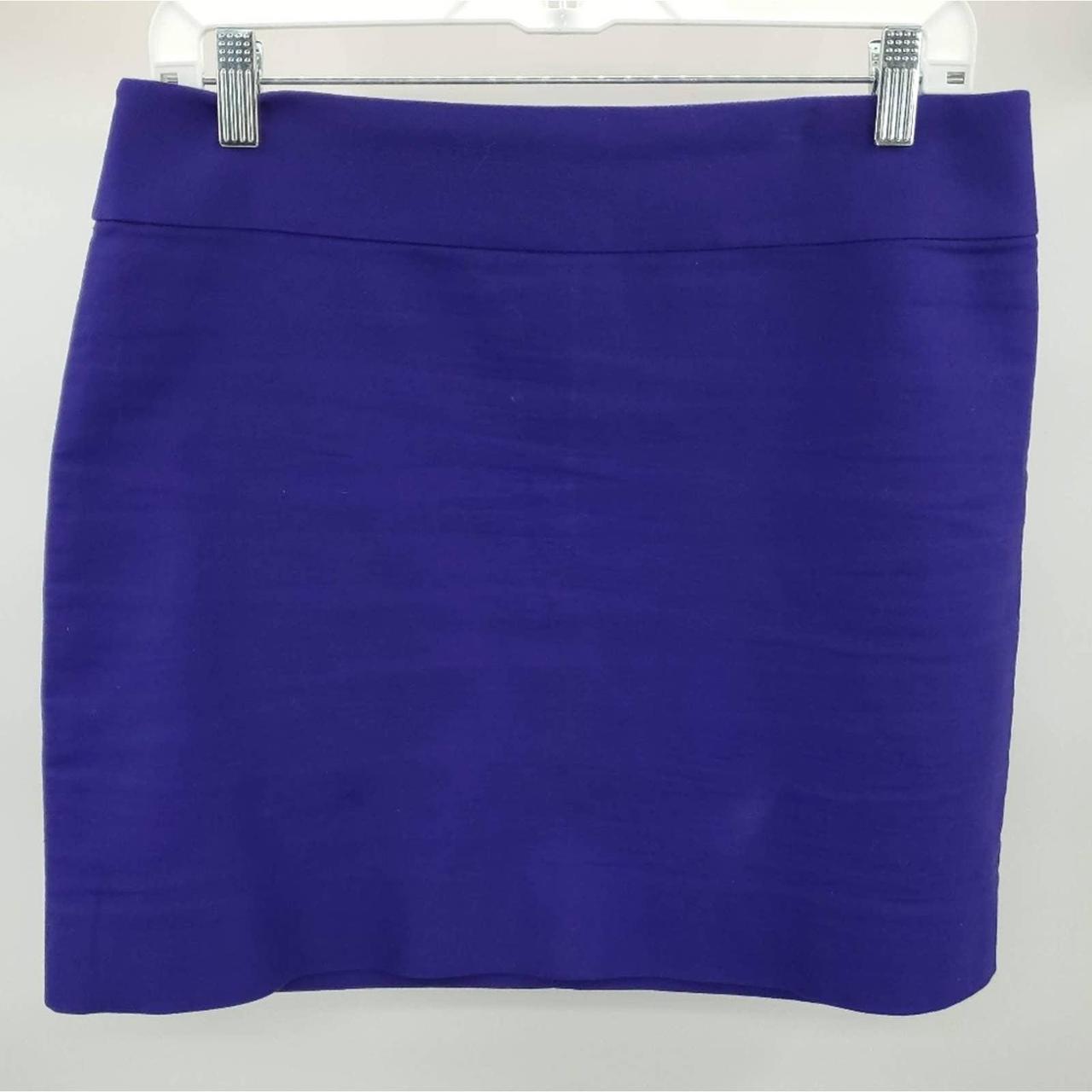 J Crew Mini Skirt Double Serge Purple 6 Condition:... - Depop