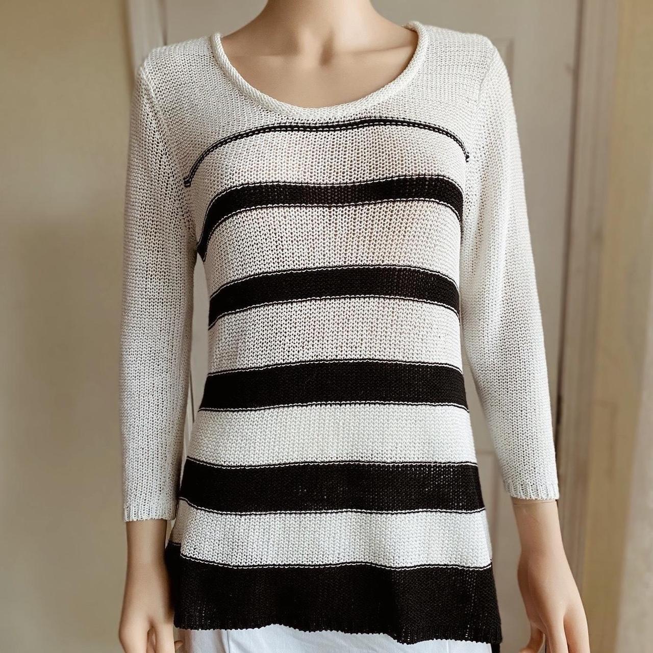 CALVIN KLEIN Black white knit sweater size