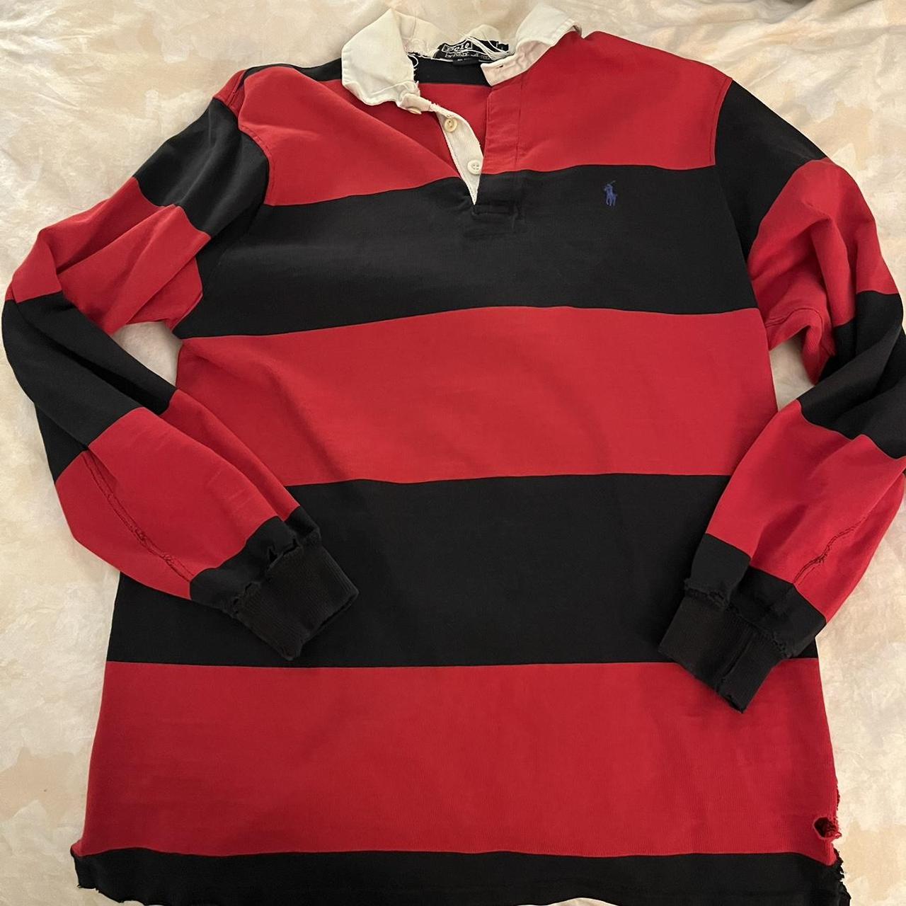 Polo Ralph Lauren Mens Black And Red Polo Shirts Depop 5308