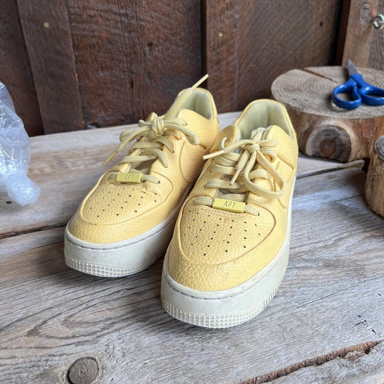 Yellow Nike Air Force 1 Sage Low. These are in such. Depop